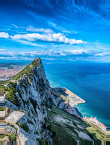 Leinwand (gerahmt) | Gibraltar daylight (hoch) - Aussicht vom Felsen auf das weite Meer