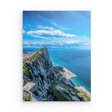 Photoboard / Hartschaum | Gibraltar daylight (hoch) - Aussicht vom Felsen auf das weite Meer