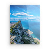 Acrylglas auf Alu-Dibond | Gibraltar daylight (hoch) - Aussicht vom Felsen auf das weite Meer
