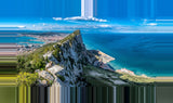 Leinwand - Stärke 4cm | Gibraltar daylight (quer) - Aussicht vom Felsen auf das weite Meer