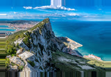 Leinwand - Stärke 4cm | Gibraltar daylight (quer) - Aussicht vom Felsen auf das weite Meer
