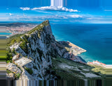 Leinwand - Stärke 4cm | Gibraltar daylight (quer) - Aussicht vom Felsen auf das weite Meer