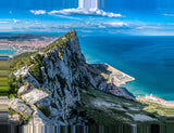 Leinwand - Stärke 4cm | Gibraltar daylight (quer) - Aussicht vom Felsen auf das weite Meer