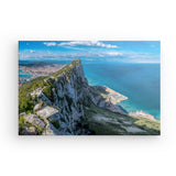 Leinwand - Stärke 4cm | Gibraltar daylight (quer) - Aussicht vom Felsen auf das weite Meer