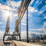 MIXPIX® | Hamburg sunlight - Alter Kran am Dockland im Gegenlicht