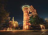 Poster (gerahmt) | Mülheim by night - Aquarius Wassermuseum erleuchtet in der Dunkelheit