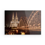 Acrylglas | Cologne by night - Kölner Dom und Hohenzollernbrücke bei Nacht