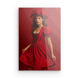 Acrylglas auf Alu-Dibond | Eleganz in Rot - Schwarzwald Haute Couture