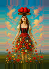 Photoboard (gerahmt) | Blütenvision - Schwarzwaldtraum in surrealer Blüte