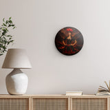 Rundes Wandbild | Vulkanherz - Schwarzwälderin aus Feuer und Asche