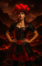 Poster (gerahmt) | Vulkanherz - Schwarzwälderin aus Feuer und Asche