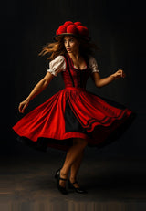Leinwand (gerahmt) | Tanz der Tradition - Schwarzwald-Tracht in Bewegung