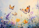 Poster ab 15 EUR | Tanz der Morgenlichter - Schmetterlinge über Sommerwiese