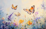 Poster (gerahmt) | Tanz der Morgenlichter - Schmetterlinge über Sommerwiese