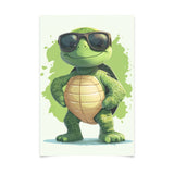 Poster ab 15 EUR | Gelassen gewinnt - Coole Schildkröte mit Sonnenbrille