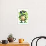 Poster ab 15 EUR | Gelassen gewinnt - Coole Schildkröte mit Sonnenbrille