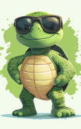 Poster (gerahmt) | Gelassen gewinnt - Coole Schildkröte mit Sonnenbrille