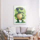 Alu Dibond (matt) | Gelassen gewinnt - Coole Schildkröte mit Sonnenbrille