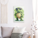 Alu Dibond (matt) | Gelassen gewinnt - Coole Schildkröte mit Sonnenbrille