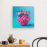 Leinwand - Stärke 2cm | Berrylicious Attitude - Stylishe Himbeere mit Sonnenbrille