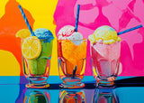 Poster ab 15 EUR | Ice cream in the sunshine - Pop-Art Eisbecher in leuchtenden Farben