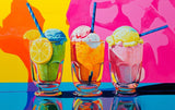 Poster (gerahmt) | Ice cream in the sunshine - Pop-Art Eisbecher in leuchtenden Farben