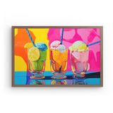 Photoboard (gerahmt) | Ice cream in the sunshine - Pop-Art Eisbecher in leuchtenden Farben