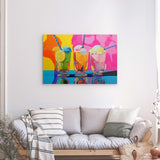 Alu Dibond (matt) | Ice cream in the sunshine - Pop-Art Eisbecher in leuchtenden Farben
