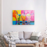 Acrylglas auf Alu-Dibond | Ice cream in the sunshine - Pop-Art Eisbecher in leuchtenden Farben