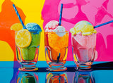 Puzzle | Ice cream in the sunshine - Pop-Art Eisbecher in leuchtenden Farben