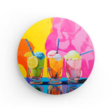 Rundes Wandbild | Ice cream in the sunshine - Pop-Art Eisbecher in leuchtenden Farben