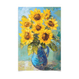 Poster ab 15 EUR | Sommerblüten in Gelb - Ausdrucksstarke Sonnenblumen in Keramikvase