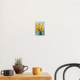 Photoboard / Hartschaum | Sommerblüten in Gelb - Ausdrucksstarke Sonnenblumen in Keramikvase