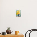 Acrylglas | Sommerblüten in Gelb - Ausdrucksstarke Sonnenblumen in Keramikvase
