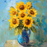 MIXPIX® | Sommerblüten in Gelb - Ausdrucksstarke Sonnenblumen in Keramikvase