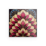 Acrylglas | Art-Deco Blattmuster in Burgund und Gold