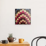 Acrylglas | Art-Deco Blattmuster in Burgund und Gold