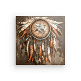 Leinwand - Stärke 2cm | Boho Traumfänger in Herbstfarben (dunkel)