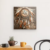 Leinwand - Stärke 2cm | Boho Traumfänger in Herbstfarben (dunkel)