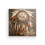 Leinwand - Stärke 4cm | Boho Traumfänger in Herbstfarben (dunkel)