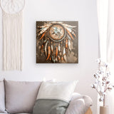 Leinwand - Stärke 4cm | Boho Traumfänger in Herbstfarben (dunkel)