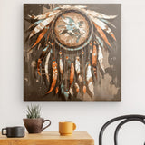 Leinwand - Stärke 4cm | Boho Traumfänger in Herbstfarben (dunkel)