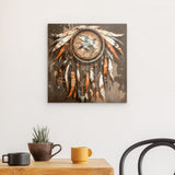 Alu Dibond (matt) | Boho Traumfänger in Herbstfarben (dunkel)