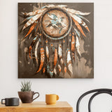 Alu Dibond (matt) | Boho Traumfänger in Herbstfarben (dunkel)