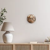 Rundes Wandbild | Boho Traumfänger in Herbstfarben (dunkel)
