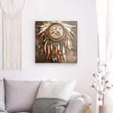Acrylglas auf Alu-Dibond | Boho Traumfänger in Herbstfarben (dunkel)