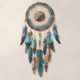 Alu Dibond (glänzend) | Boho Traumfänger in Herbstfarben (hell)