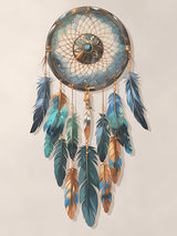 Alu Dibond (glänzend) | Boho Traumfänger in Herbstfarben (hell)