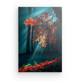 Leinwand - Stärke 4cm | Goldene Sonnenstrahlen durch Herbstlaub (hoch)