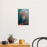 Alu Dibond (matt) | Goldene Sonnenstrahlen durch Herbstlaub (hoch)